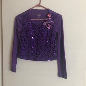 Justice purple sparkly top girls size 12